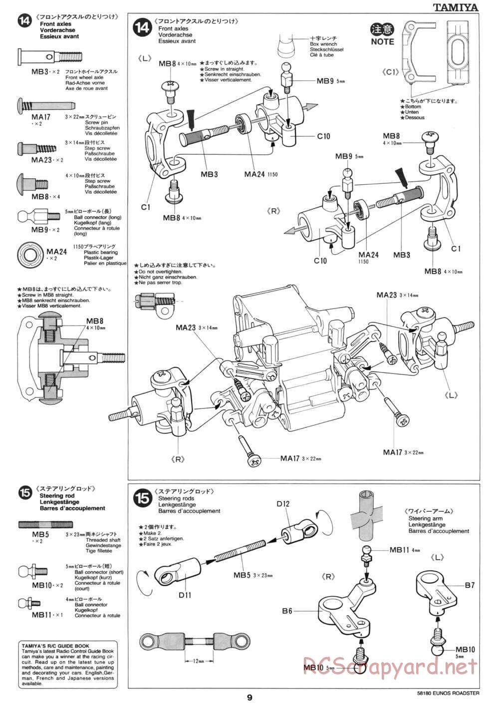Tamiya - Eunos Roadster - M02M Chassis - Manual - Page 9