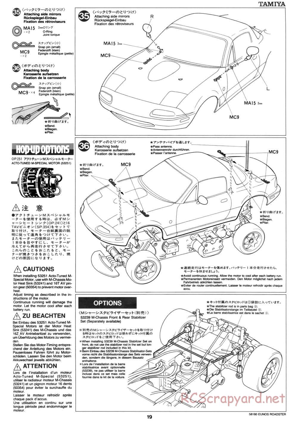Tamiya - Eunos Roadster - M02M Chassis - Manual - Page 19