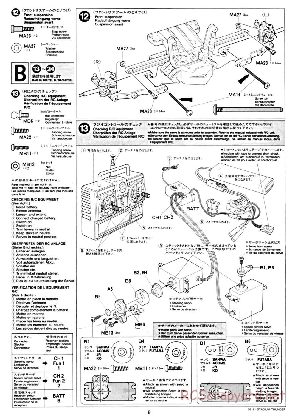 Tamiya - Stadium Thunder Chassis - Manual - Page 8
