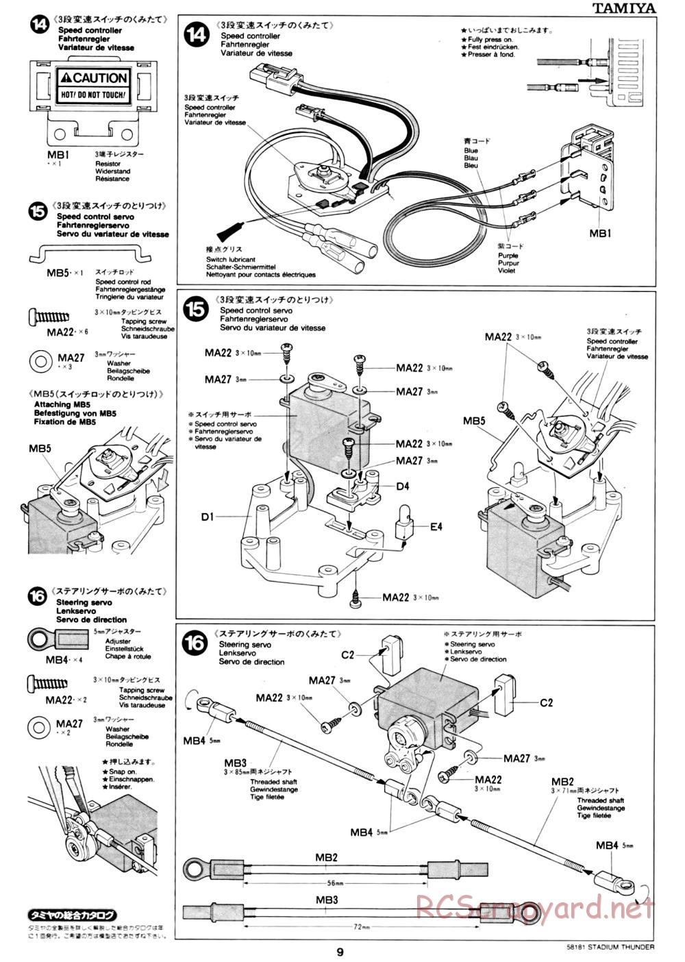 Tamiya - Stadium Thunder Chassis - Manual - Page 9