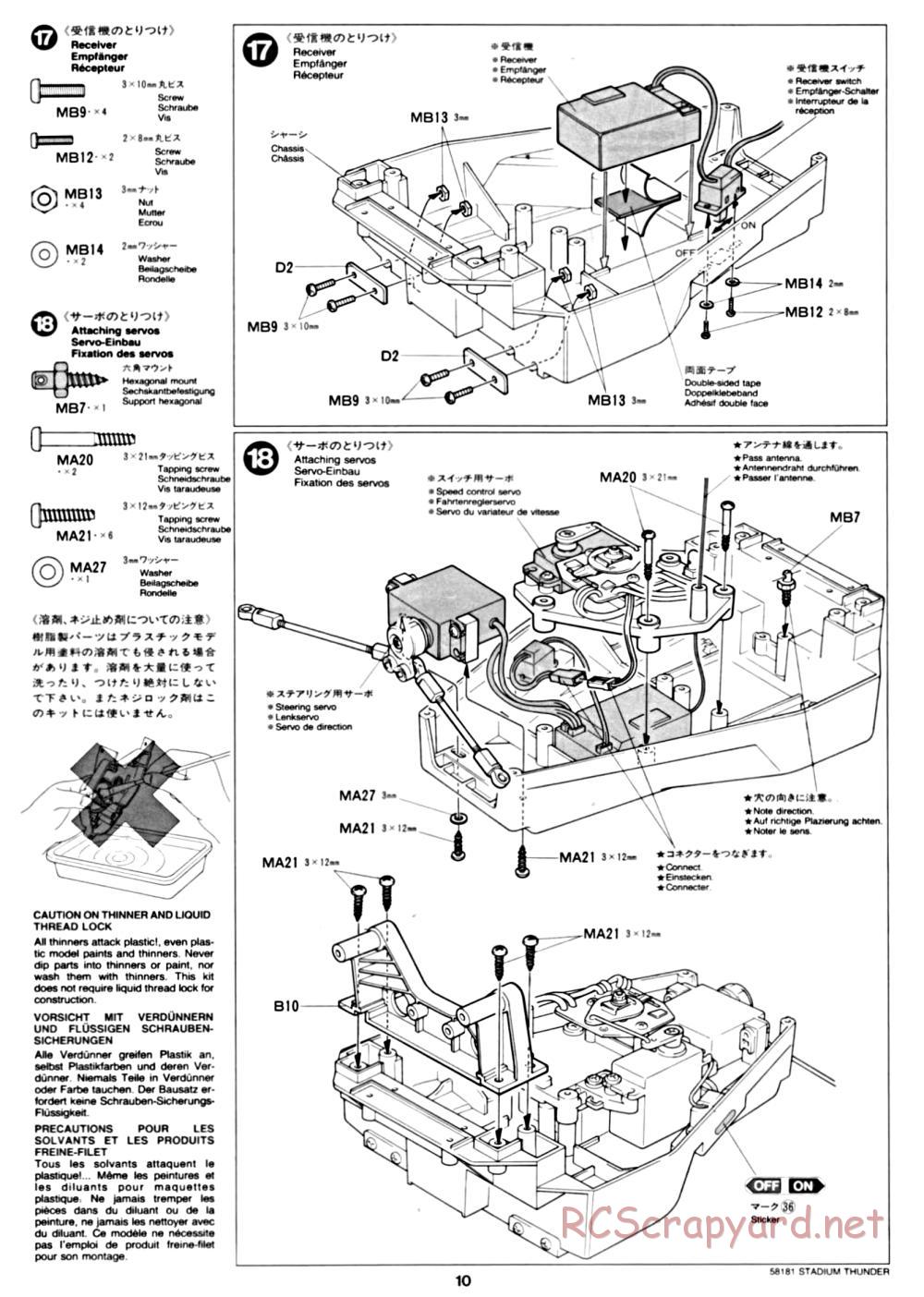 Tamiya - Stadium Thunder Chassis - Manual - Page 10