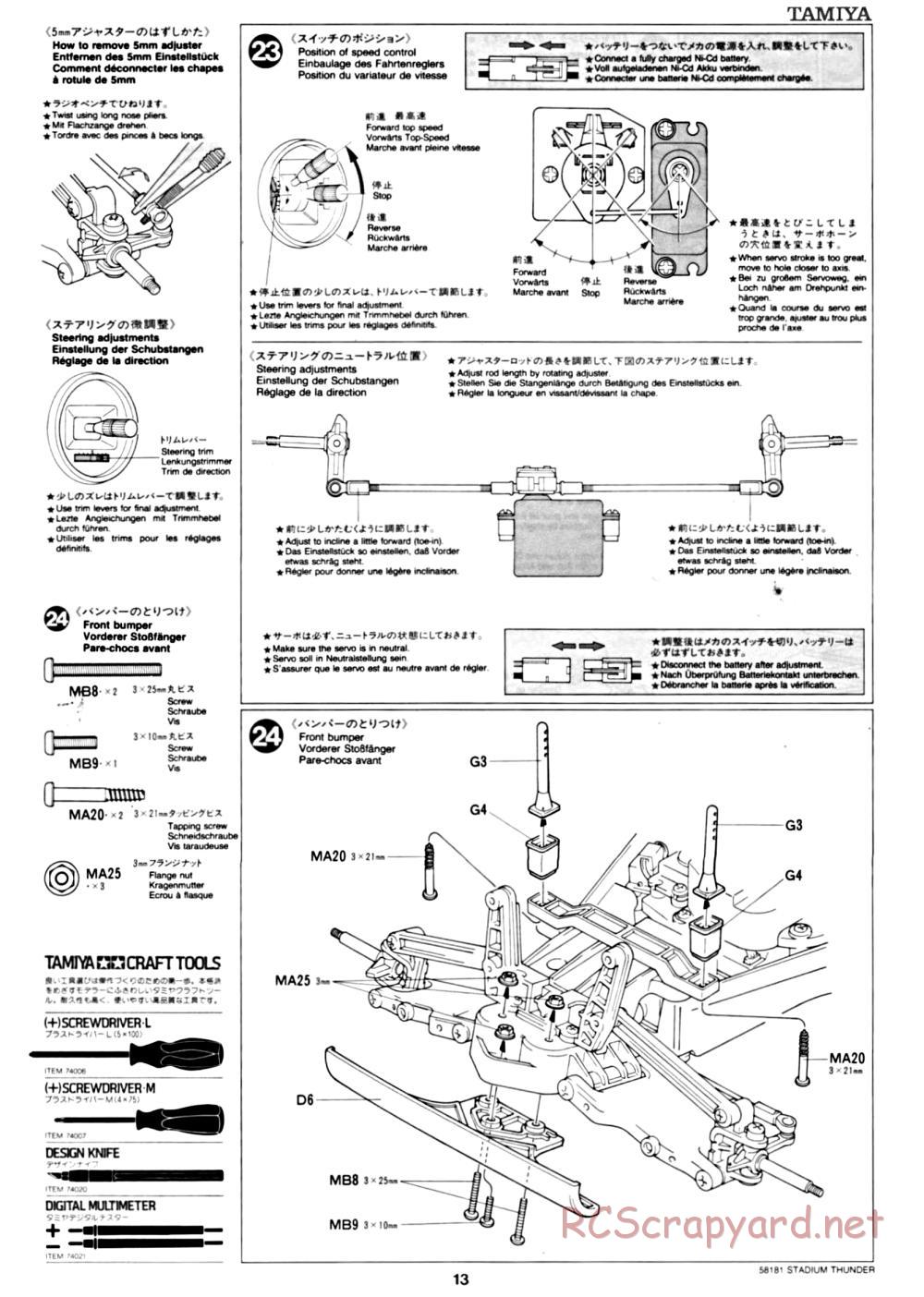 Tamiya - Stadium Thunder Chassis - Manual - Page 13