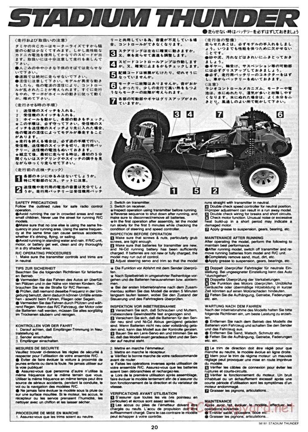 Tamiya - Stadium Thunder Chassis - Manual - Page 20