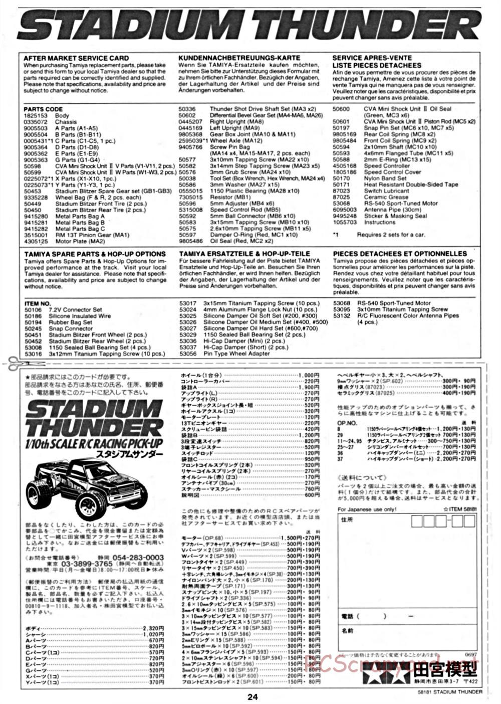 Tamiya - Stadium Thunder Chassis - Manual - Page 24