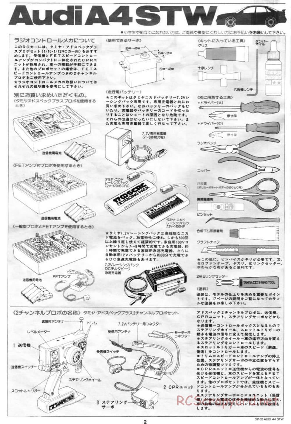 Tamiya - Audi A4 STW - TA-03F Chassis - Manual - Page 2