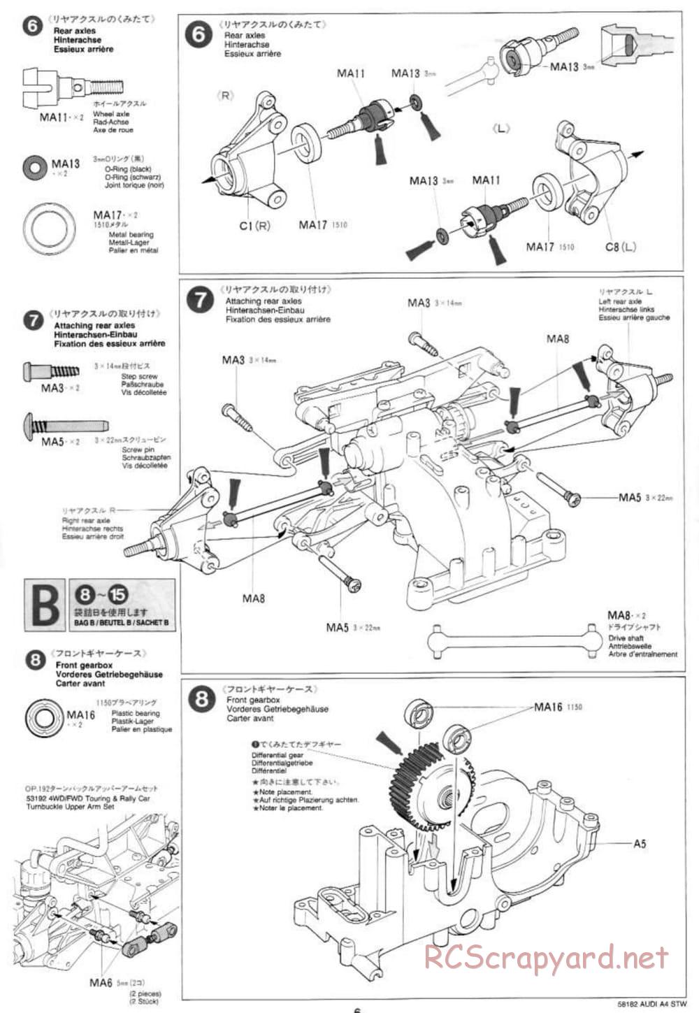 Tamiya - Audi A4 STW - TA-03F Chassis - Manual - Page 6