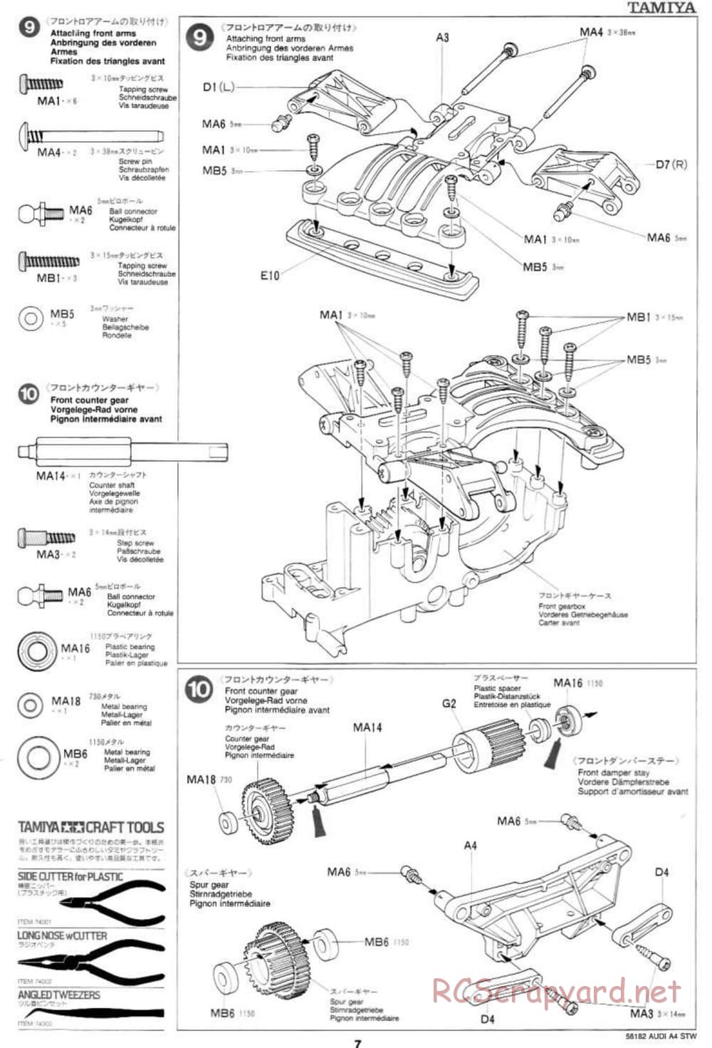 Tamiya - Audi A4 STW - TA-03F Chassis - Manual - Page 7