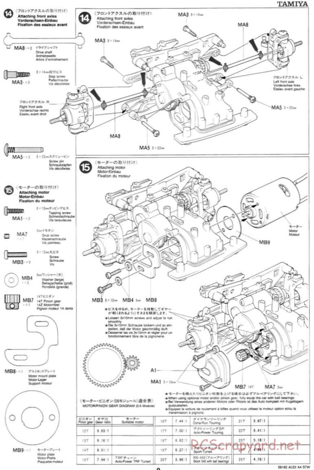 Tamiya - Audi A4 STW - TA-03F Chassis - Manual - Page 9