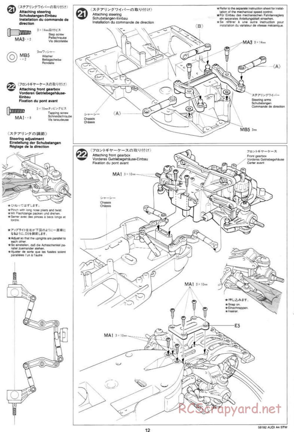 Tamiya - Audi A4 STW - TA-03F Chassis - Manual - Page 12