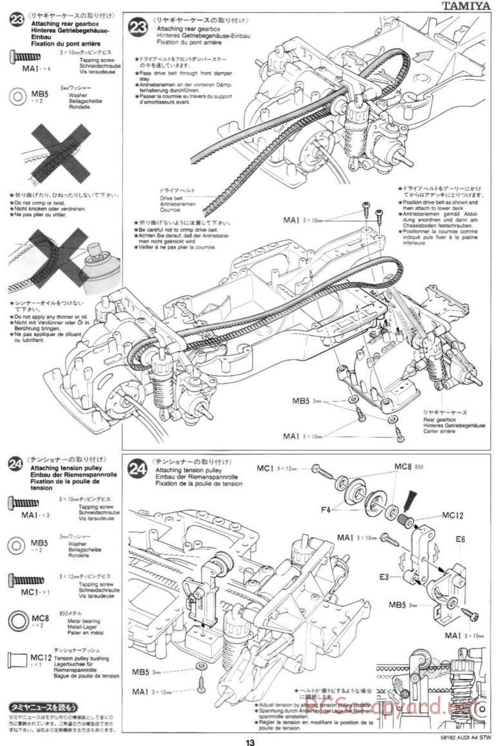 Tamiya - Audi A4 STW - TA-03F Chassis - Manual - Page 13
