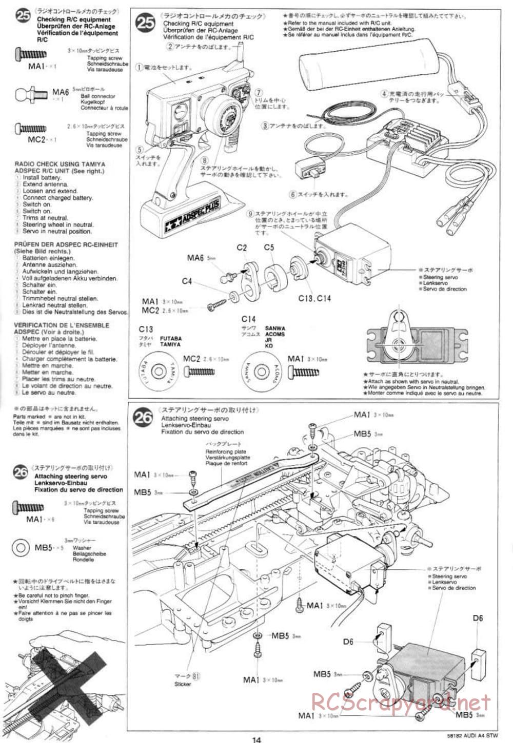 Tamiya - Audi A4 STW - TA-03F Chassis - Manual - Page 14