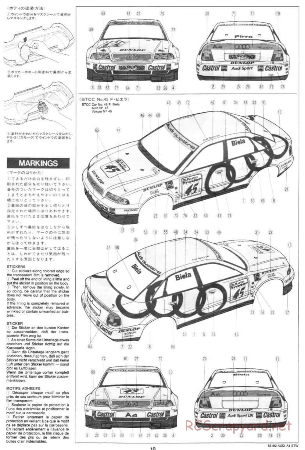 Tamiya - Audi A4 STW - TA-03F Chassis - Manual - Page 18