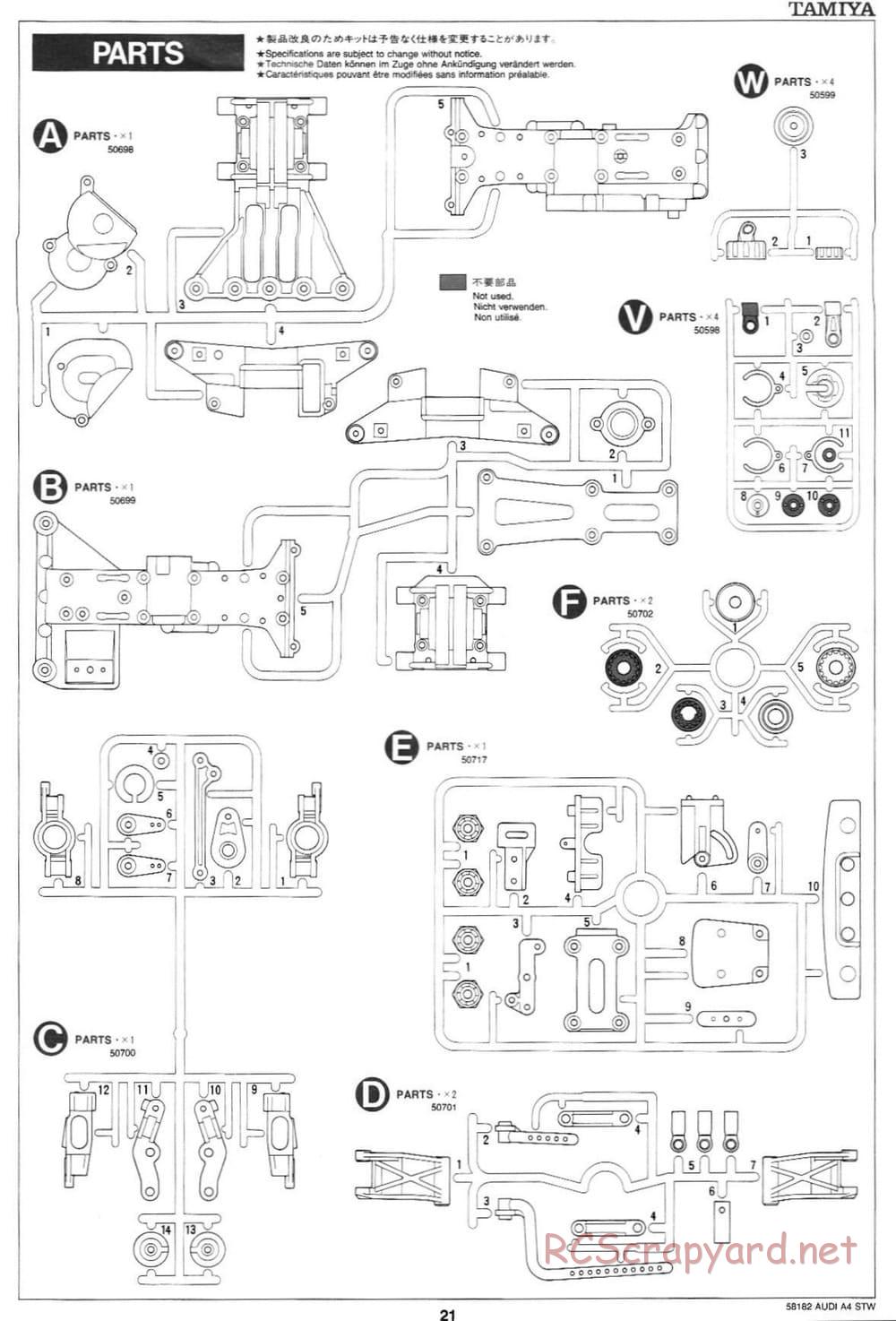 Tamiya - Audi A4 STW - TA-03F Chassis - Manual - Page 21