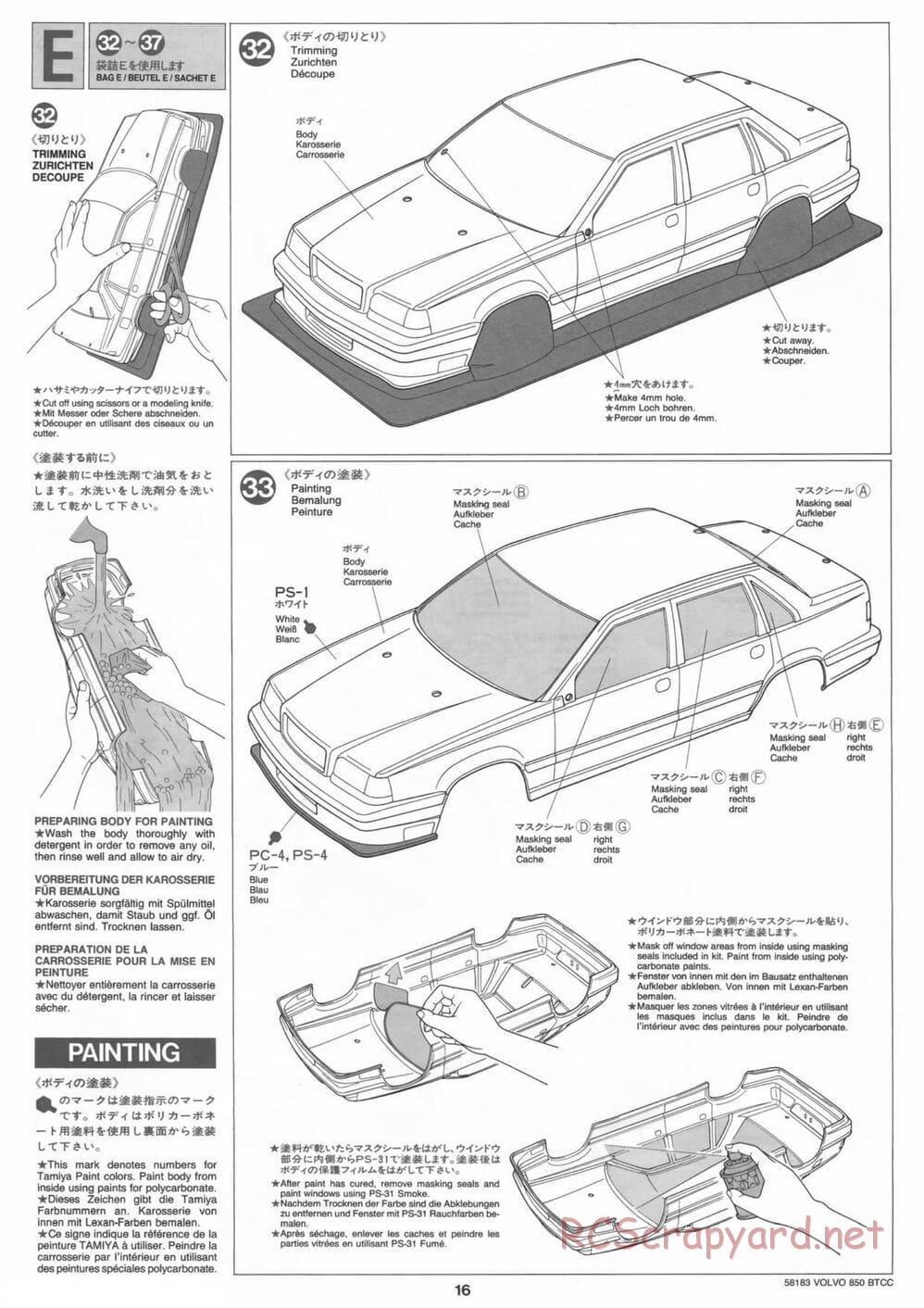 Tamiya - Volvo 850 BTCC - FF-01 Chassis - Manual - Page 16