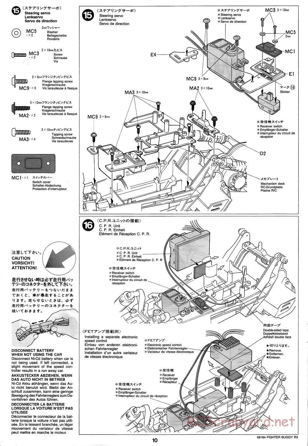 Tamiya - Fighter Buggy RX Chassis - Manual - Page 10