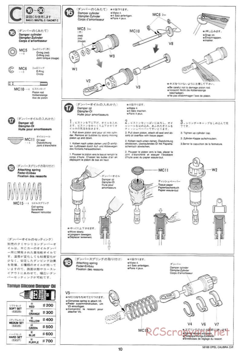 Tamiya - Opel Calibra Cliff - TA-03F Chassis - Manual - Page 10