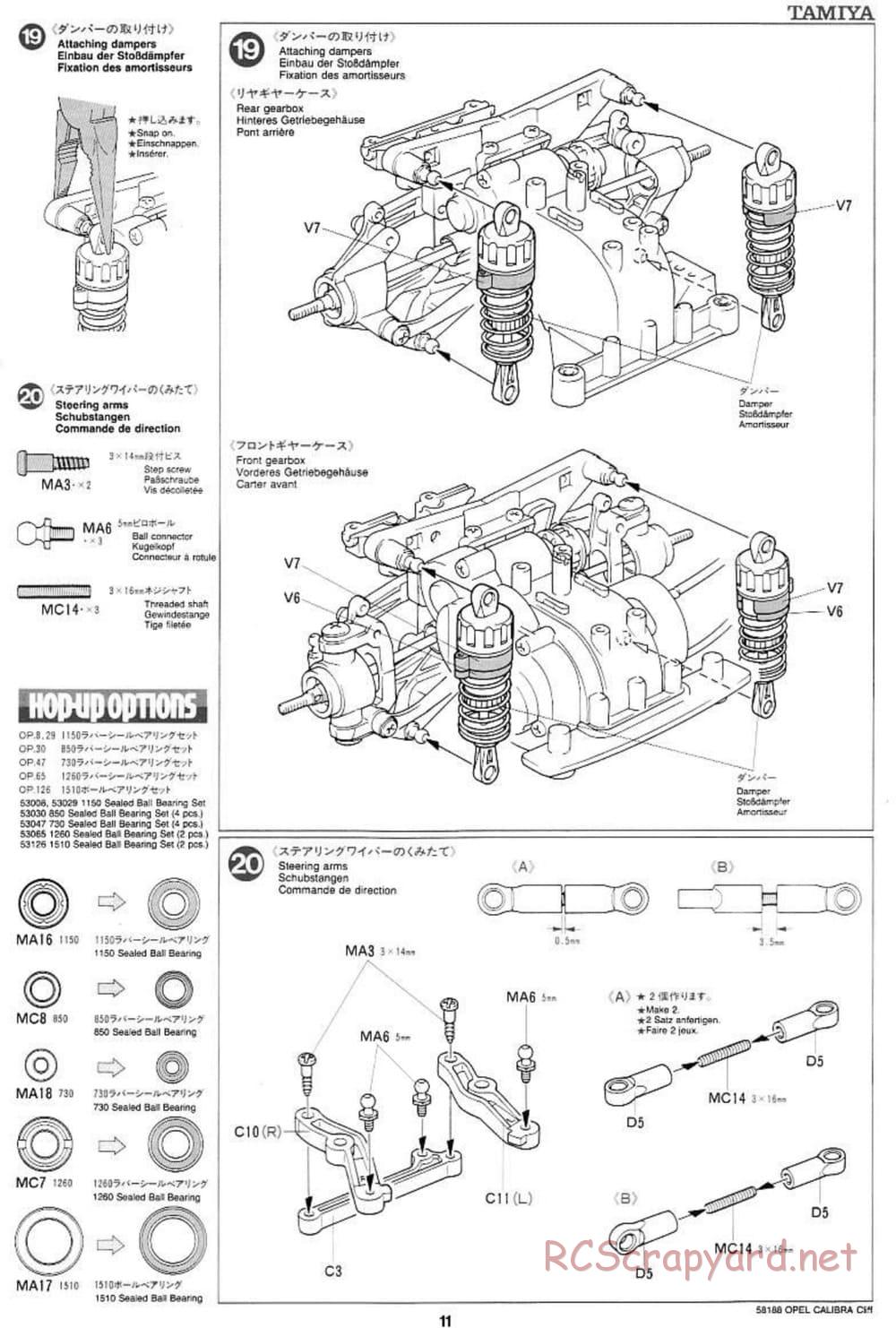 Tamiya - Opel Calibra Cliff - TA-03F Chassis - Manual - Page 11