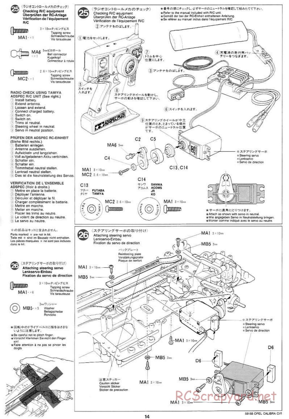 Tamiya - Opel Calibra Cliff - TA-03F Chassis - Manual - Page 14