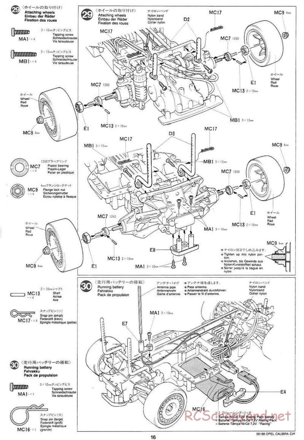 Tamiya - Opel Calibra Cliff - TA-03F Chassis - Manual - Page 16