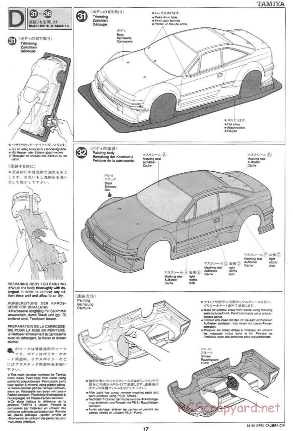 Tamiya - Opel Calibra Cliff - TA-03F Chassis - Manual - Page 17