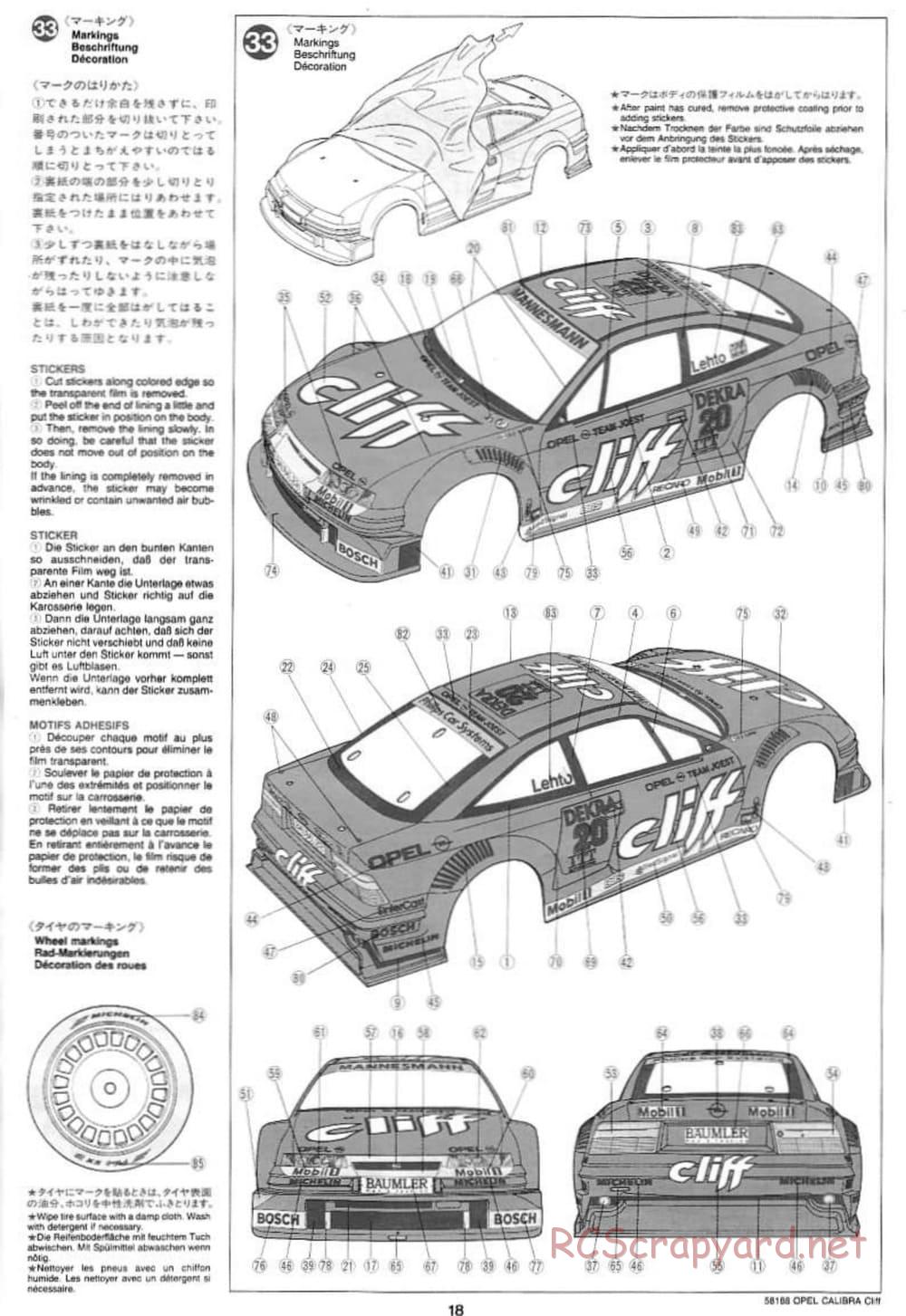 Tamiya - Opel Calibra Cliff - TA-03F Chassis - Manual - Page 18