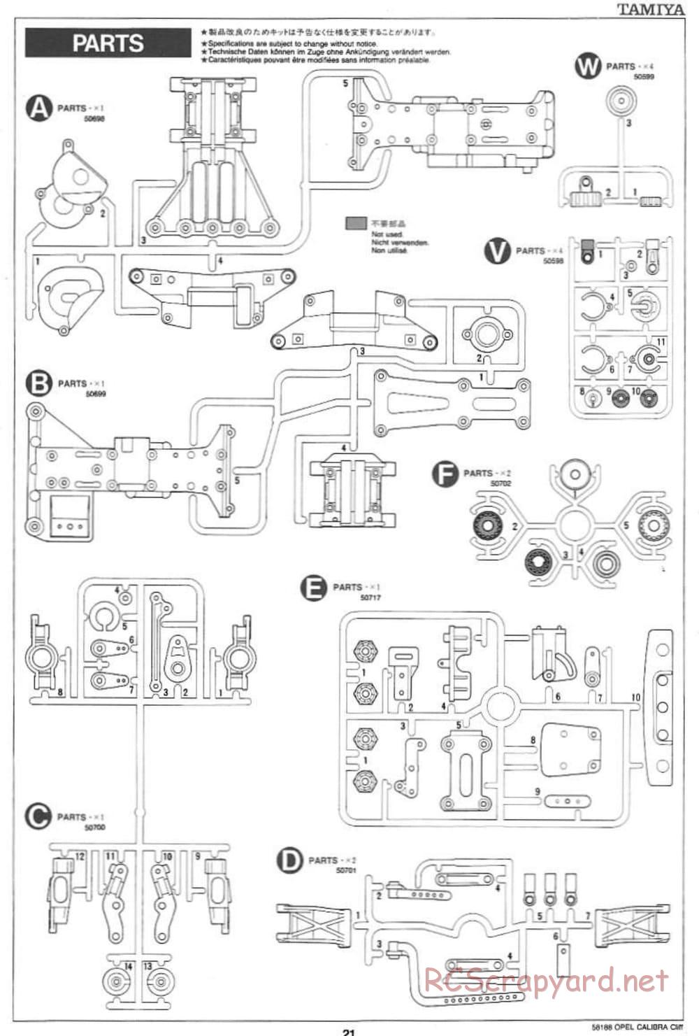 Tamiya - Opel Calibra Cliff - TA-03F Chassis - Manual - Page 21