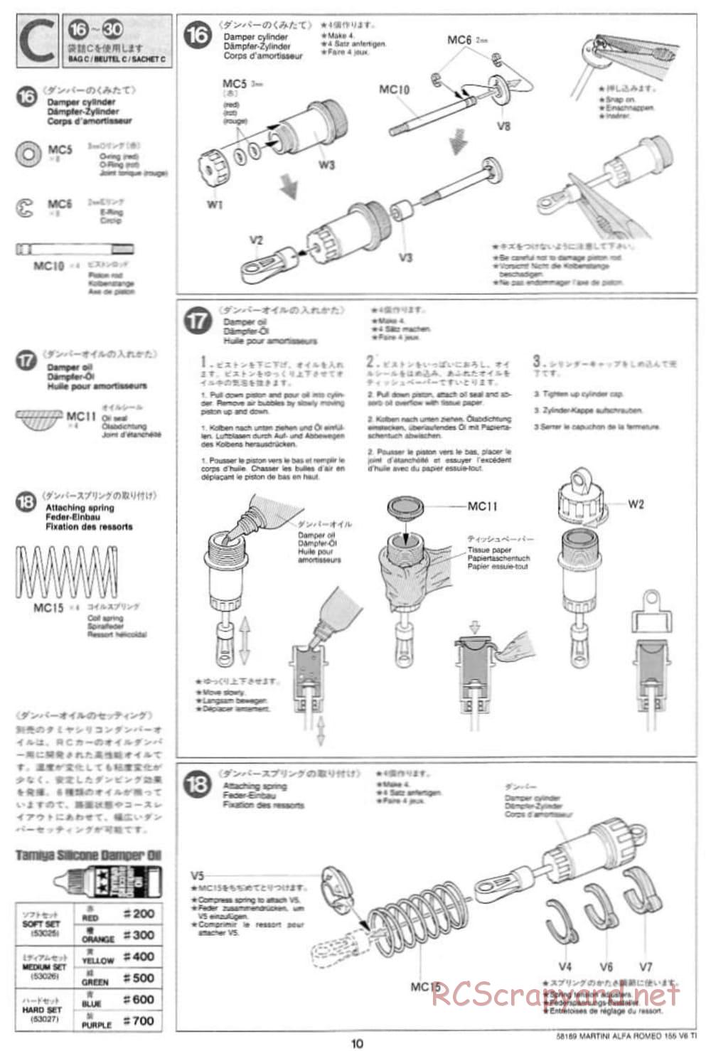 Tamiya - Martini Alfa Romeo 155 V6 TI - TA-03F Chassis - Manual - Page 10