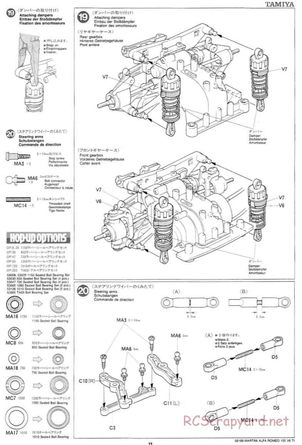 Tamiya - Martini Alfa Romeo 155 V6 TI - TA-03F Chassis - Manual - Page 11