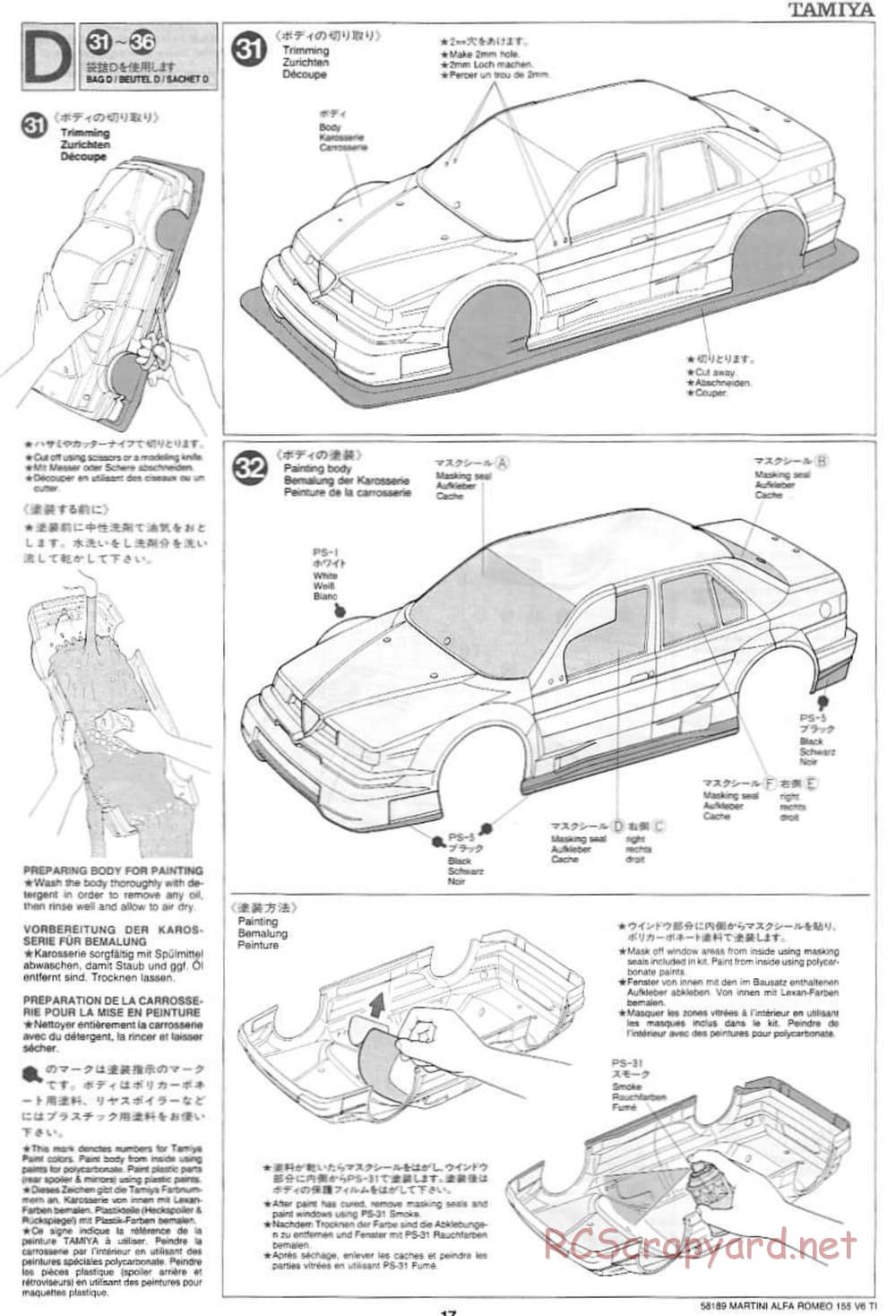 Tamiya - Martini Alfa Romeo 155 V6 TI - TA-03F Chassis - Manual - Page 17