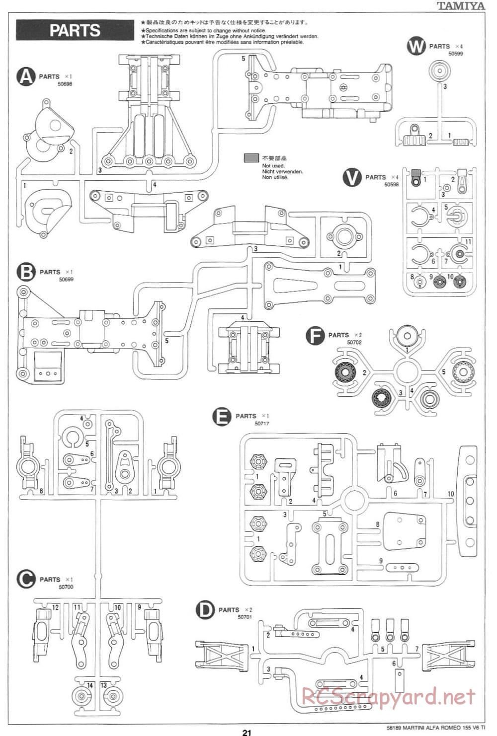 Tamiya - Martini Alfa Romeo 155 V6 TI - TA-03F Chassis - Manual - Page 21