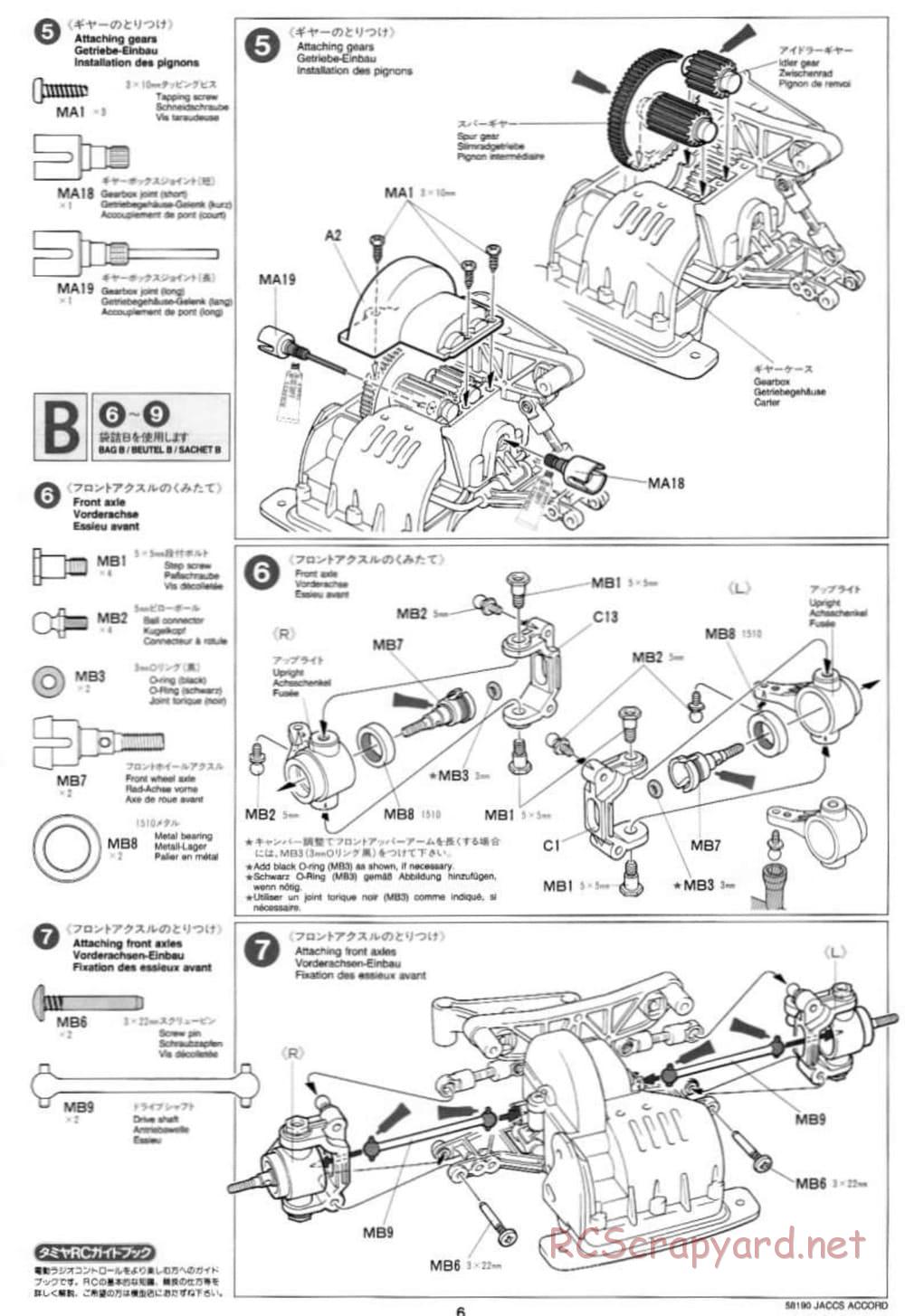 Tamiya - JACCS Honda Accord - FF-01 Chassis - Manual - Page 6