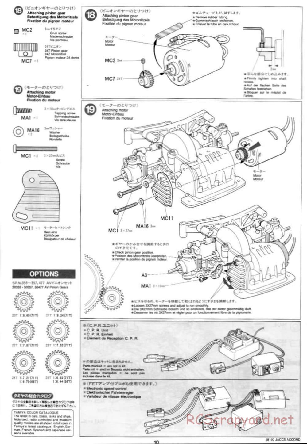 Tamiya - JACCS Honda Accord - FF-01 Chassis - Manual - Page 10