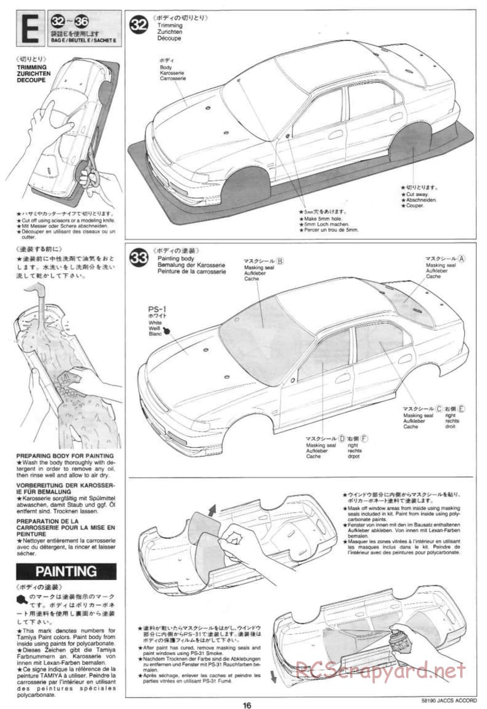 Tamiya - JACCS Honda Accord - FF-01 Chassis - Manual - Page 16