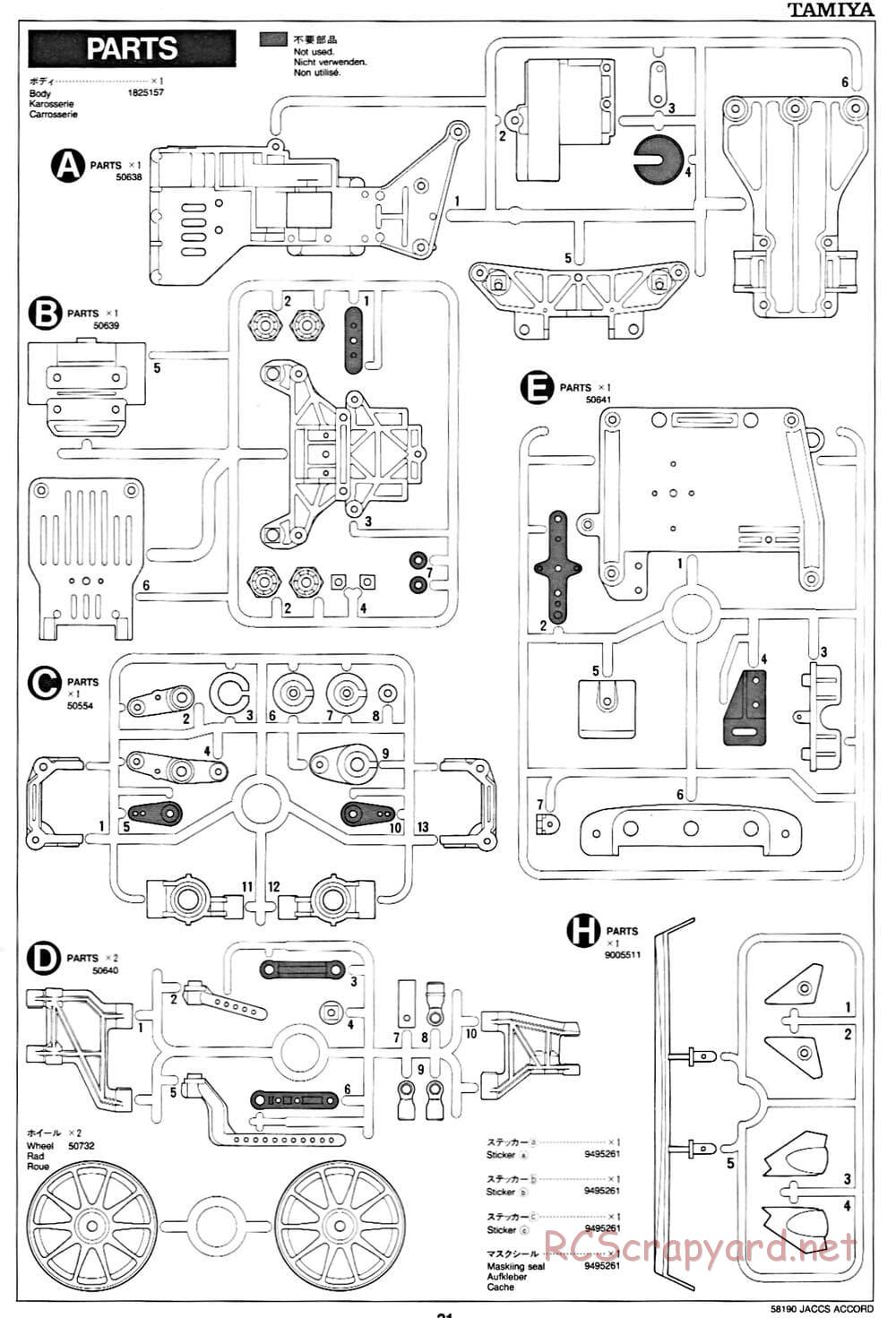 Tamiya - JACCS Honda Accord - FF-01 Chassis - Manual - Page 21