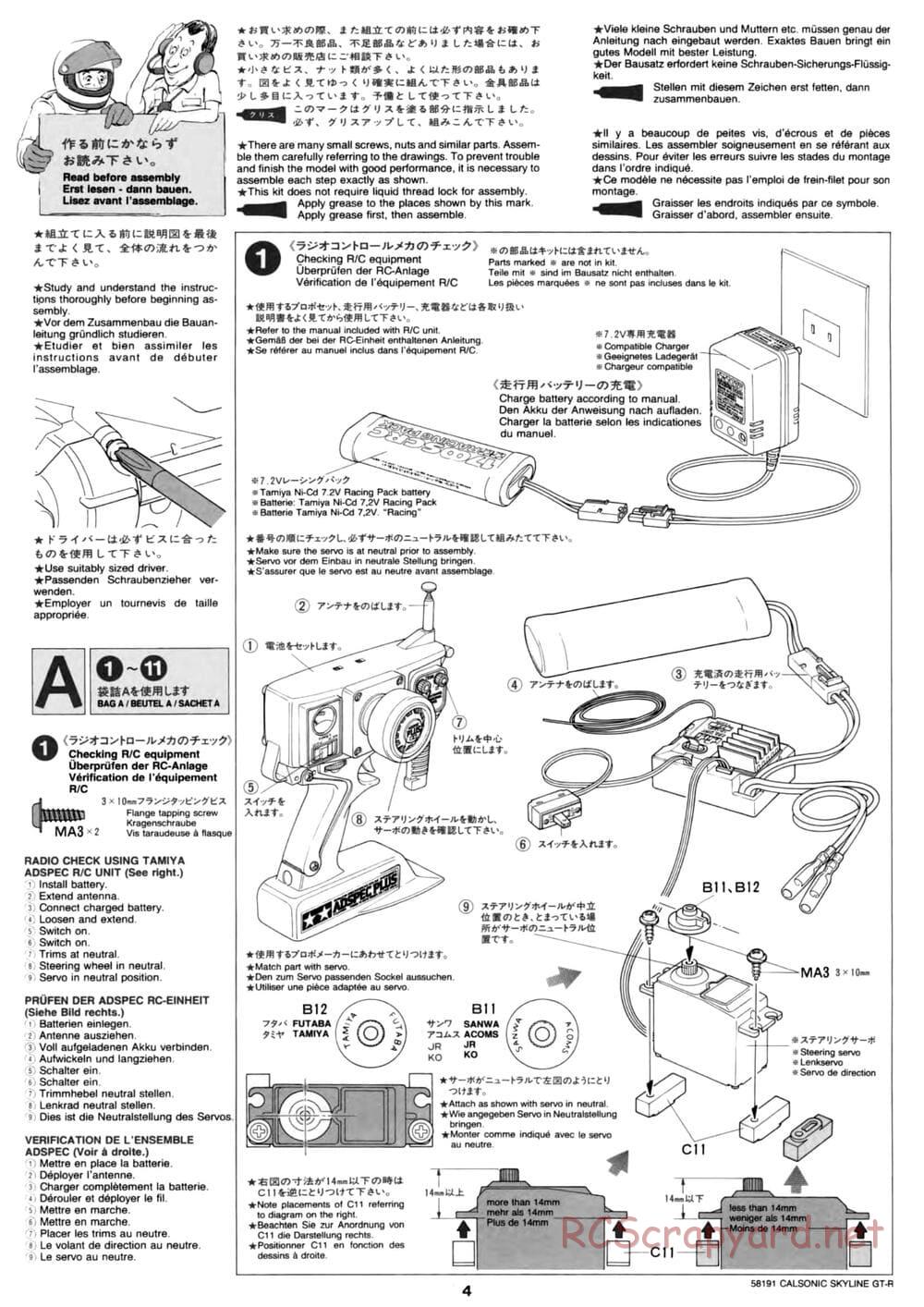 Tamiya - Calsonic Skyline GT-R - TL-01 Chassis - Manual - Page 4