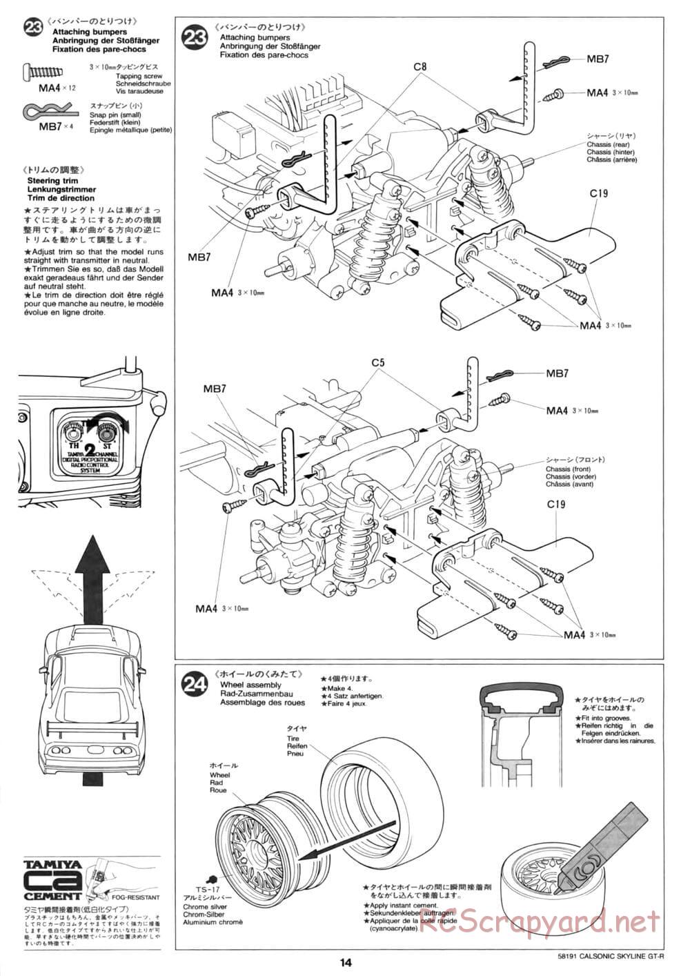 Tamiya - Calsonic Skyline GT-R - TL-01 Chassis - Manual - Page 14