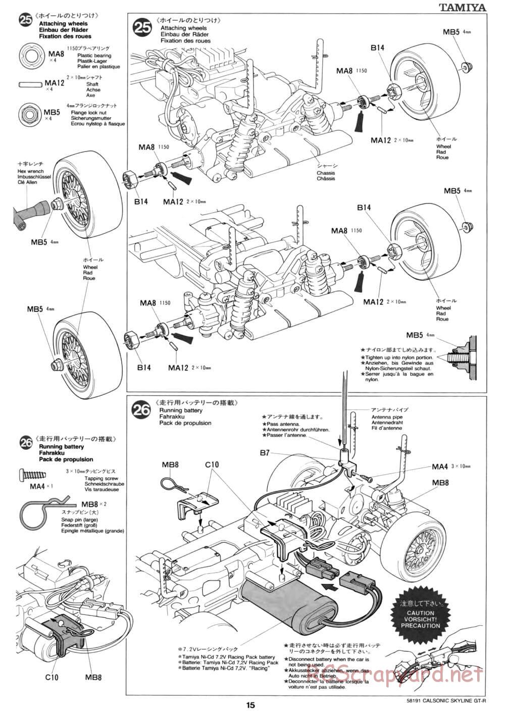 Tamiya - Calsonic Skyline GT-R - TL-01 Chassis - Manual - Page 15