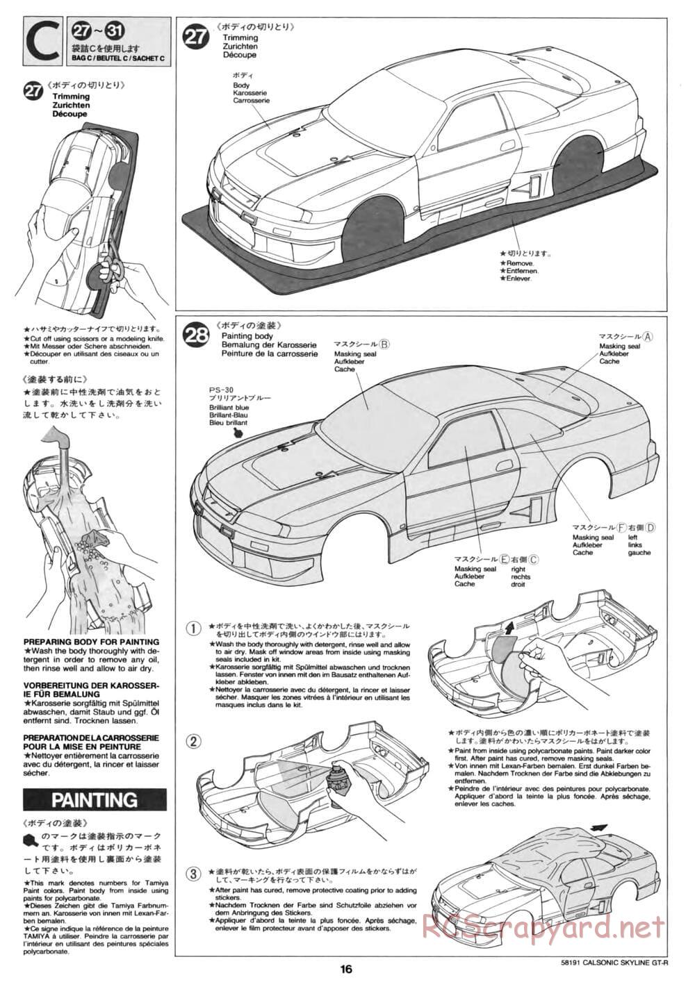 Tamiya - Calsonic Skyline GT-R - TL-01 Chassis - Manual - Page 16