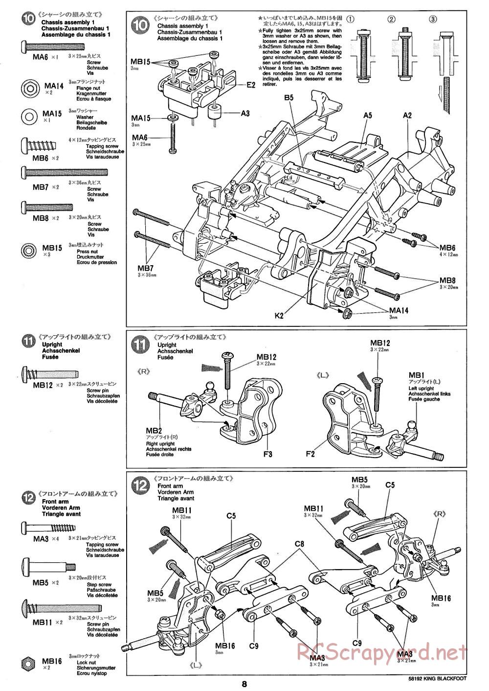 Tamiya - King Blackfoot Chassis - Manual - Page 8