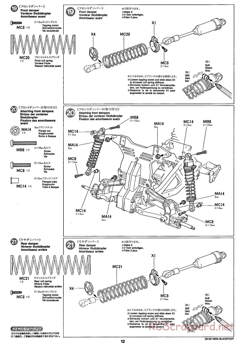 Tamiya - King Blackfoot Chassis - Manual - Page 12