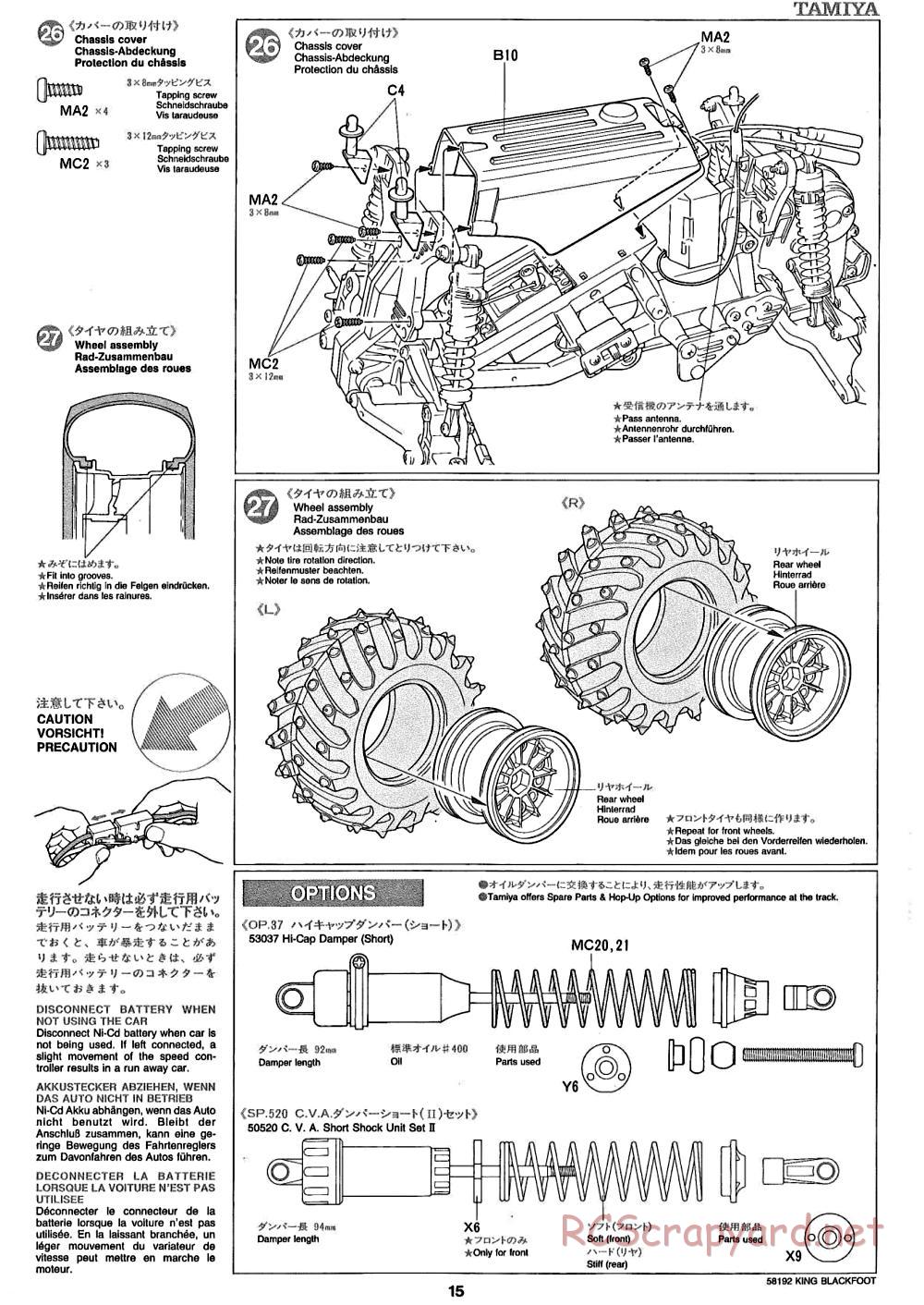 Tamiya - King Blackfoot Chassis - Manual - Page 15