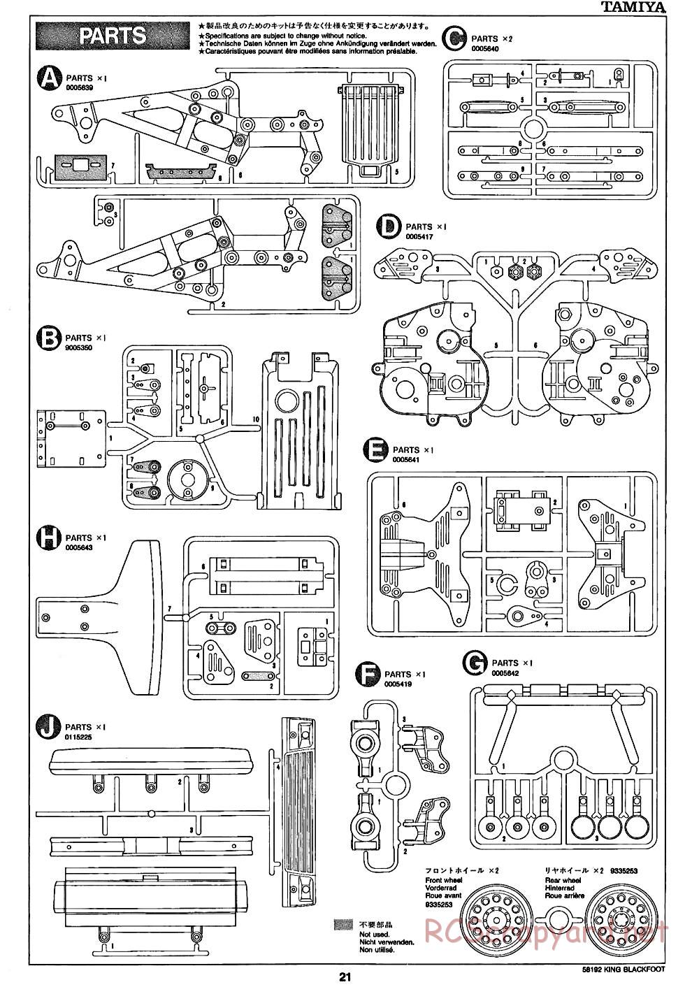 Tamiya - King Blackfoot Chassis - Manual - Page 21