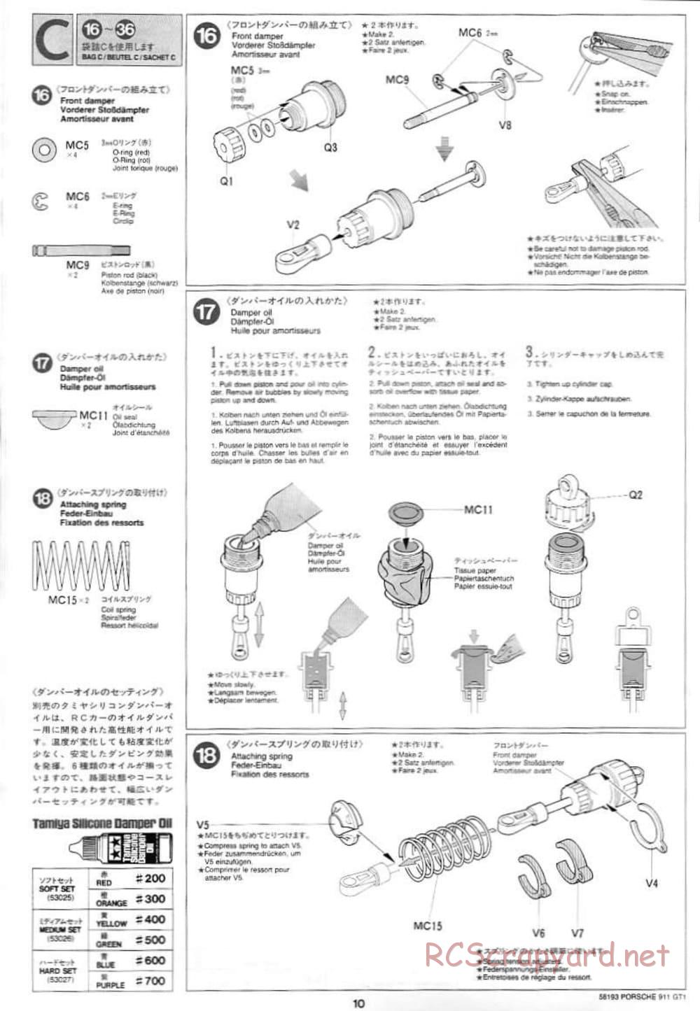 Tamiya - Porsche 911 GT1 - TA-03RS Chassis - Manual - Page 10