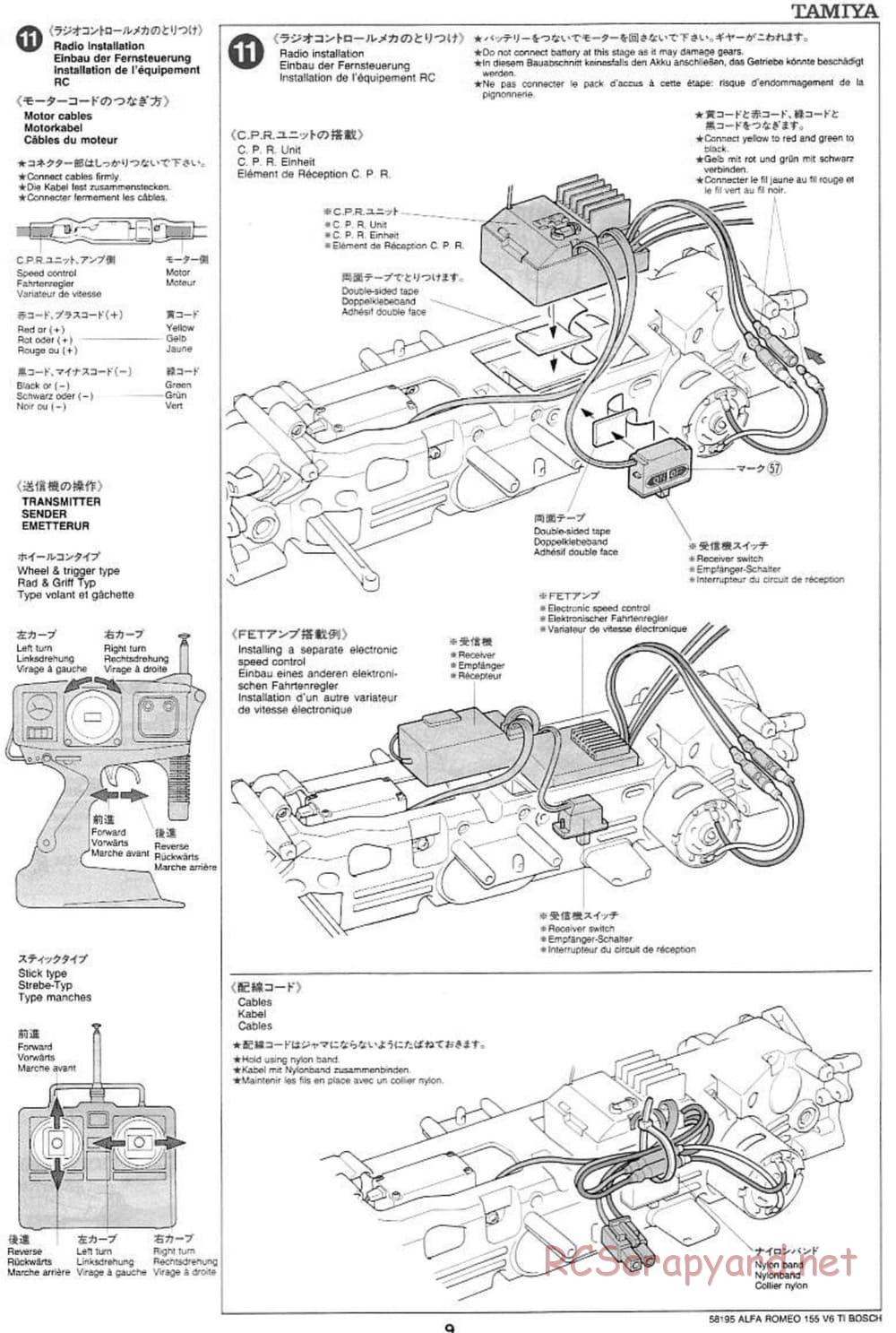 Tamiya - Alfa Romeo 155 V6 TI BOSCH - TL-01 Chassis - Manual - Page 9