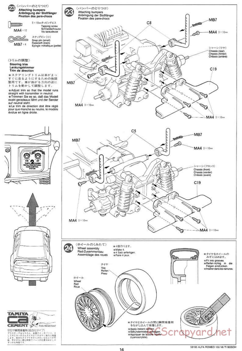 Tamiya - Alfa Romeo 155 V6 TI BOSCH - TL-01 Chassis - Manual - Page 14