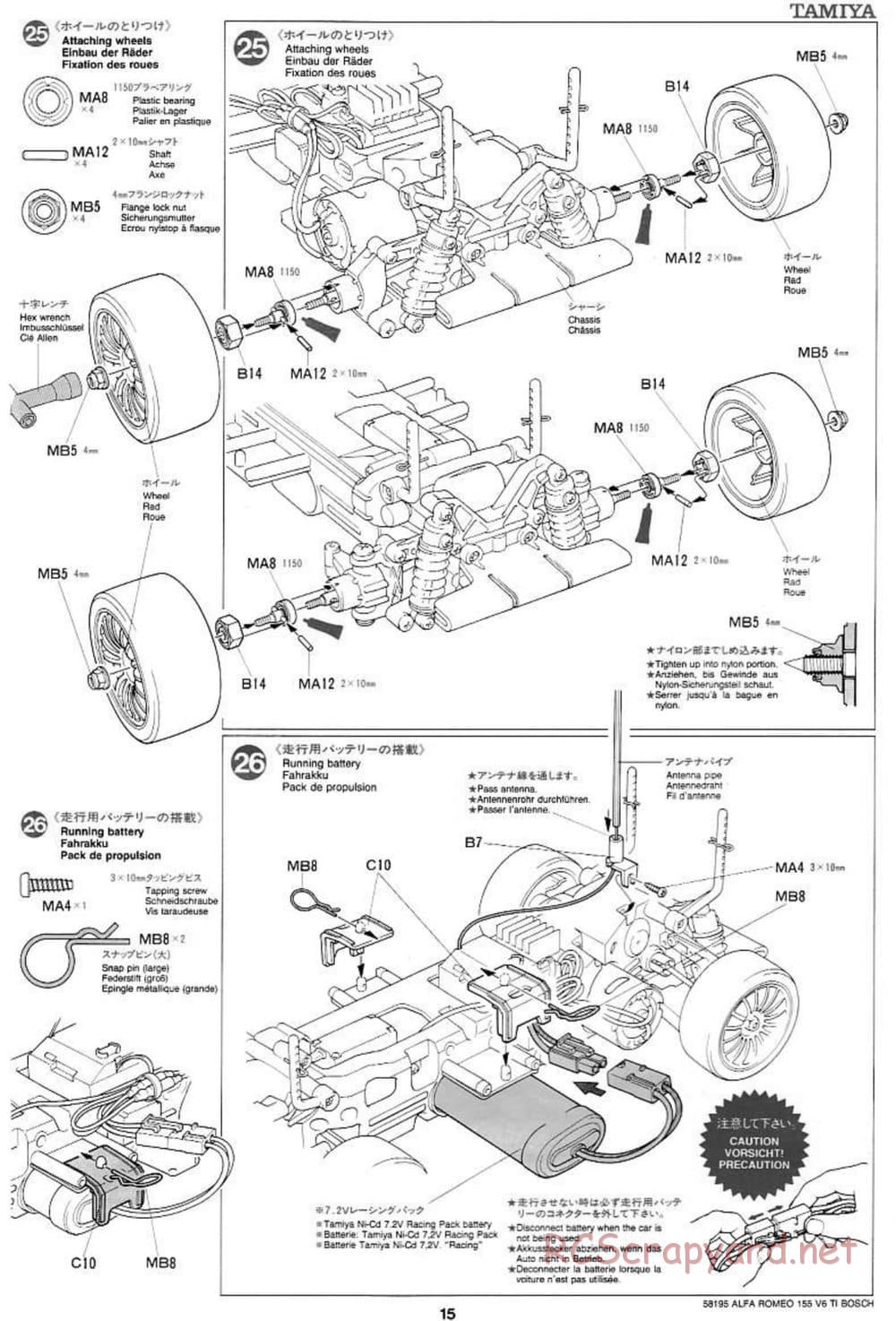Tamiya - Alfa Romeo 155 V6 TI BOSCH - TL-01 Chassis - Manual - Page 15