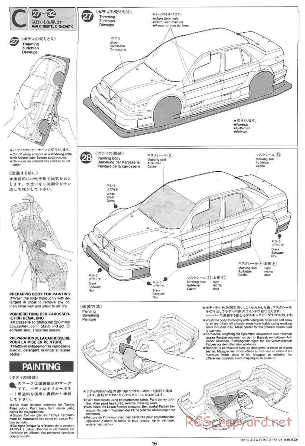 Tamiya - Alfa Romeo 155 V6 TI BOSCH - TL-01 Chassis - Manual - Page 16