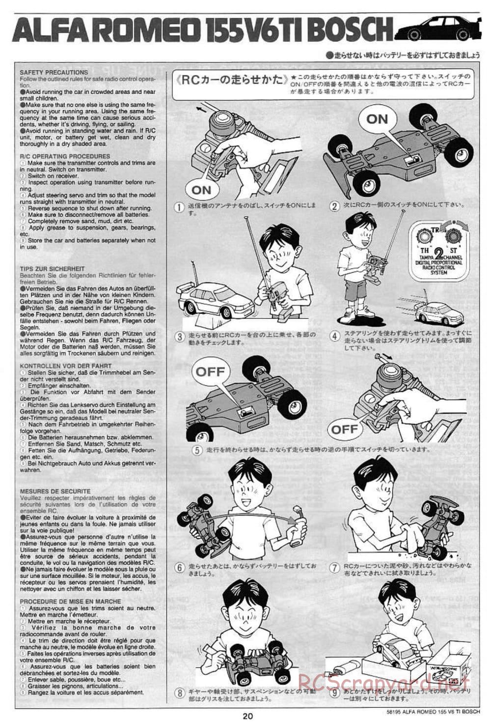 Tamiya - Alfa Romeo 155 V6 TI BOSCH - TL-01 Chassis - Manual - Page 20