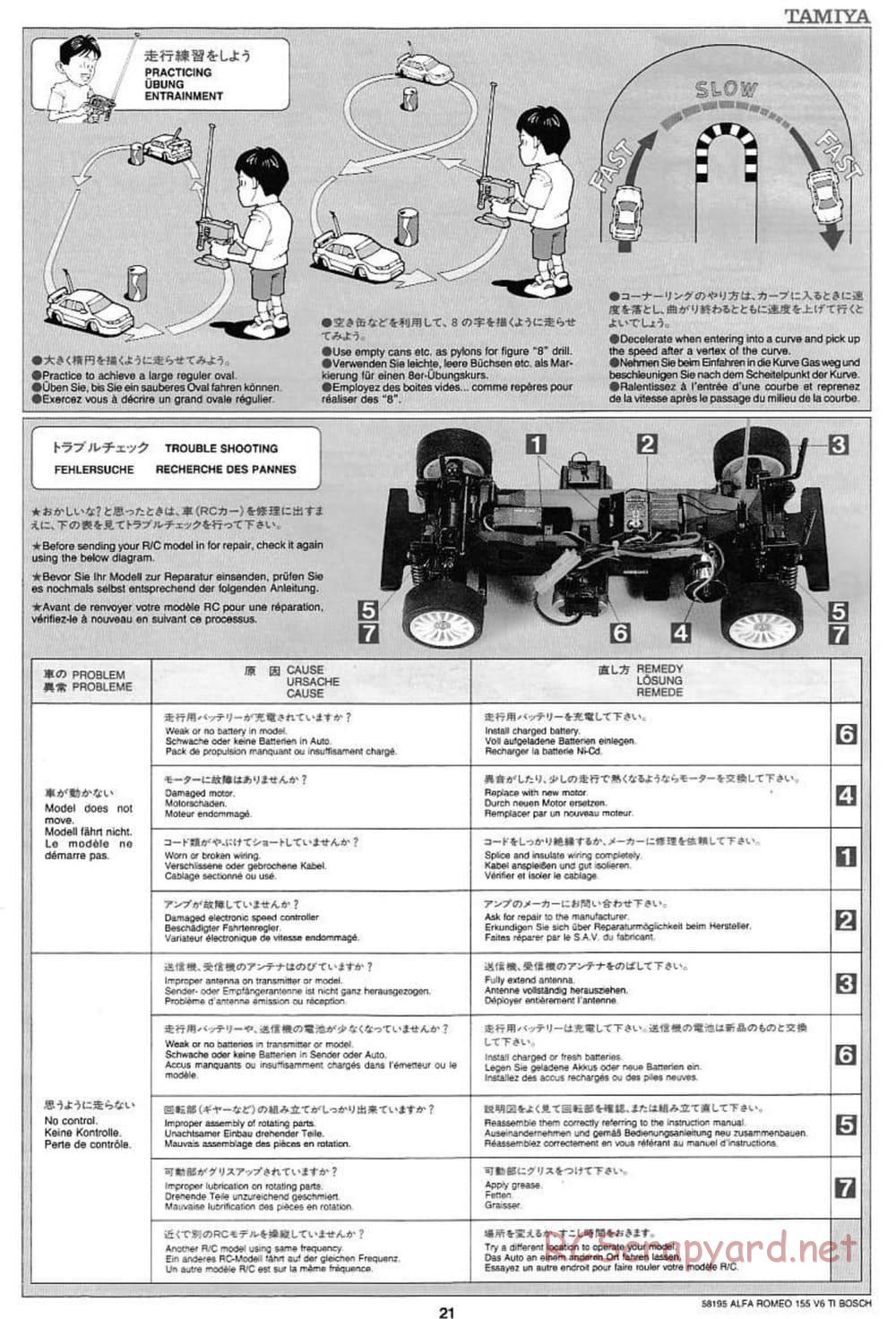 Tamiya - Alfa Romeo 155 V6 TI BOSCH - TL-01 Chassis - Manual - Page 21