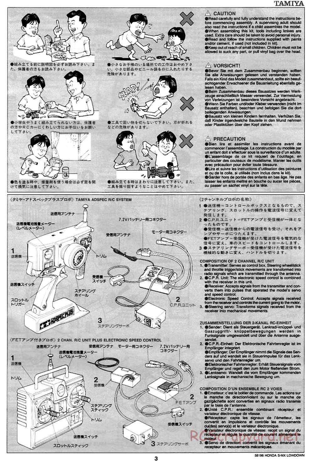 Tamiya - Honda S-MX Lowdown - M01 Chassis - Manual - Page 3